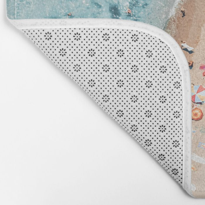 Ocean Print, Beach Print, People Beach Aerial, Wall Decor, Aerial Beach Print, Beach Photography, Bondi Beach Print Bath Mat Gallery Image 2