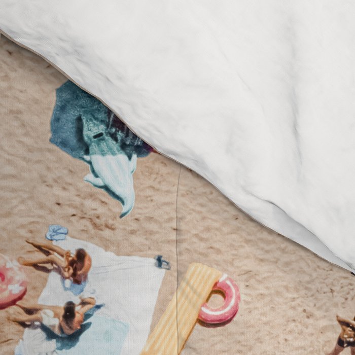 Ocean Print, Beach Print, People Beach Aerial, Wall Decor, Aerial Beach Print, Beach Photography, Bondi Beach Print Comforter Gallery Image 4