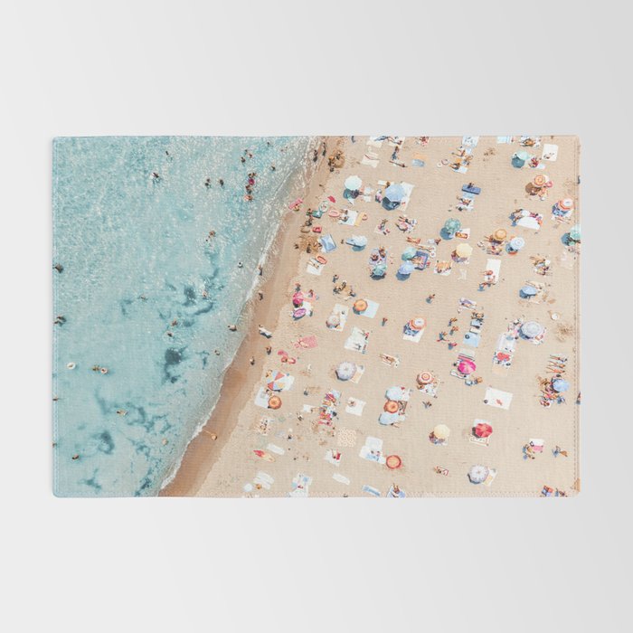 Ocean Print, Beach Print, People Beach Aerial, Wall Decor, Aerial Beach Print, Beach Photography, Bondi Beach Print Rug Gallery Image 2