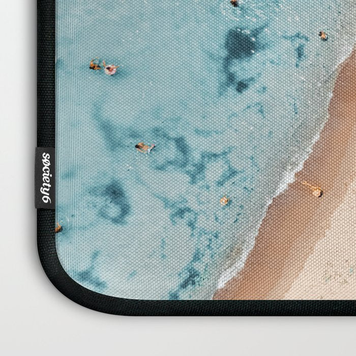 Ocean Print, Beach Print, People Beach Aerial, Wall Decor, Aerial Beach Print, Beach Photography, Bondi Beach Print Laptop Sleeve Gallery Image 3