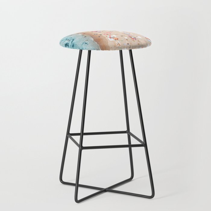 Ocean Print, Beach Print, People Beach Aerial, Wall Decor, Aerial Beach Print, Beach Photography, Bondi Beach Print Stool Gallery Image 1