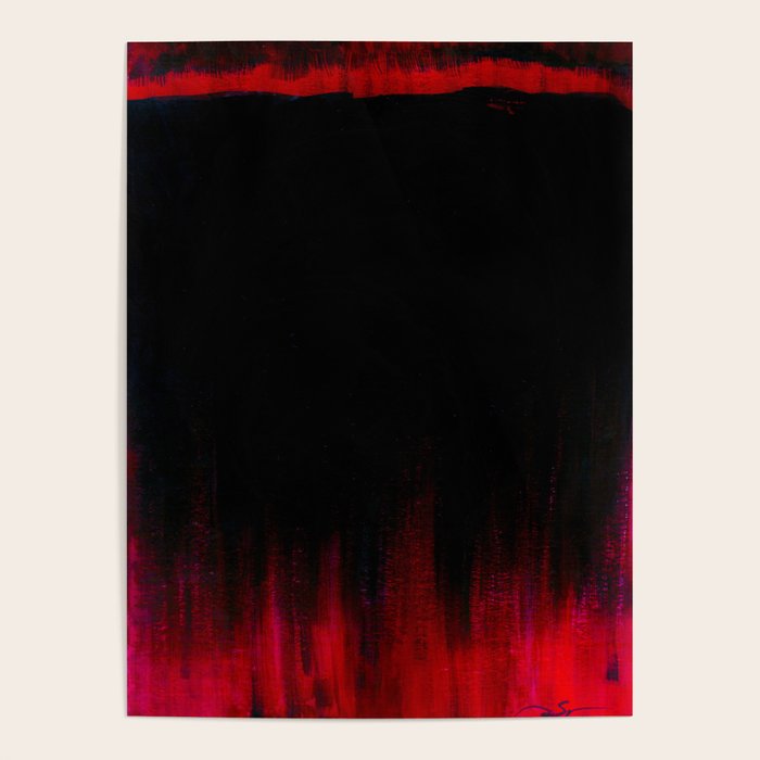 Red and Black Abstract Poster