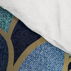 Festive, Floral Prints, Navy Blue, Teal and Gold Comforter Gallery Image 4
