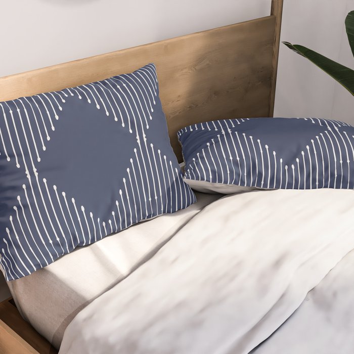 Geo (Navy) Pillow Sham Gallery Image 2