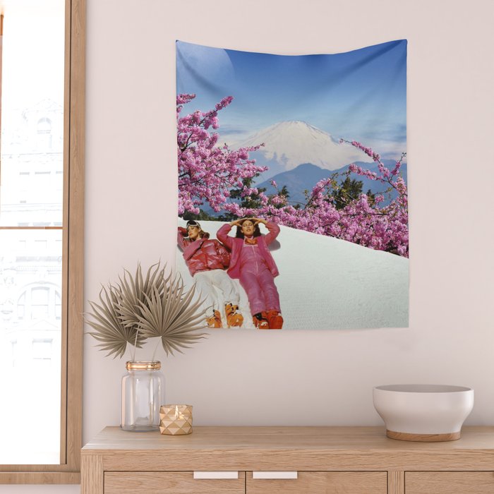 Spring Skiing Wall Tapestry Gallery Image 2