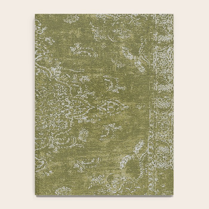 Antique Persian Vintage Rug Print Olive Green Notebook Gallery Image 4