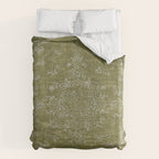 Antique Persian Vintage Rug Print Olive Green Duvet Cover Gallery Image 6