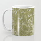 Antique Persian Vintage Rug Print Olive Green Coffee Mug Gallery Image 3