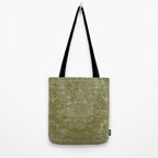 Antique Persian Vintage Rug Print Olive Green Tote Bag Gallery Image 2