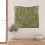 Antique Persian Vintage Rug Print Olive Green Wall Tapestry Gallery Image 2
