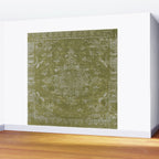 Antique Persian Vintage Rug Print Olive Green Wall Mural Gallery Image 2