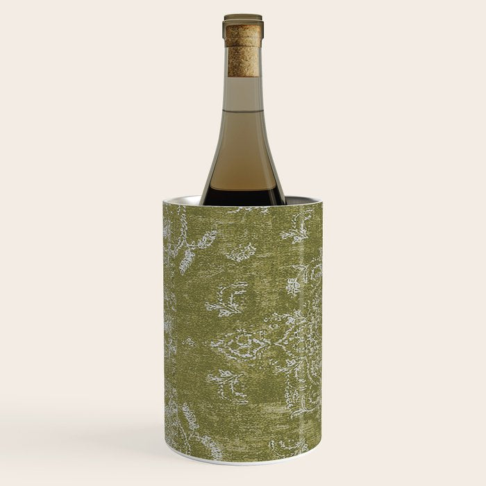 Antique Persian Vintage Rug Print Olive Green Wine Chiller Gallery Image 2