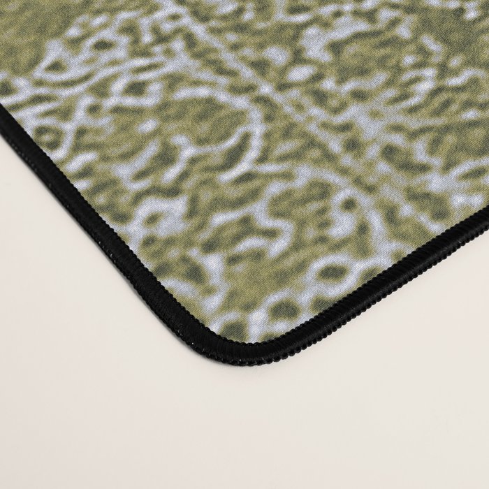 Antique Persian Vintage Rug Print Olive Green Desk Mat Gallery Image 4