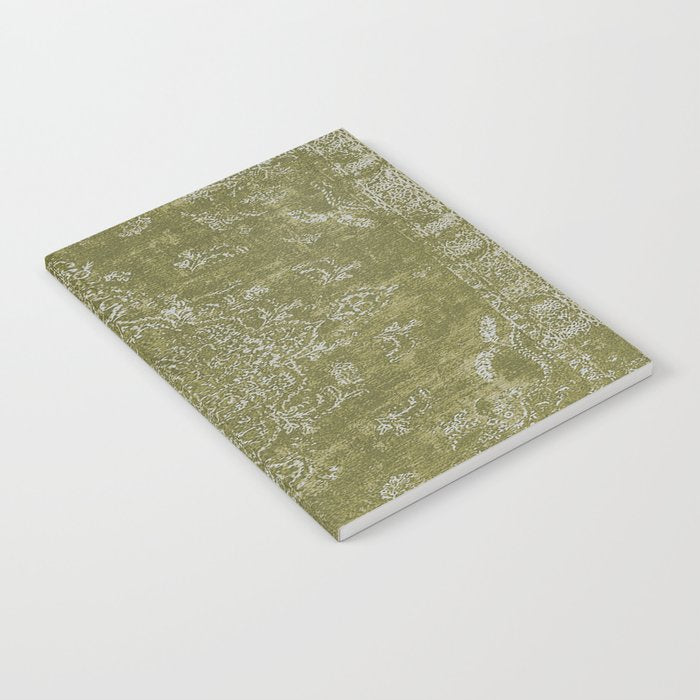 Antique Persian Vintage Rug Print Olive Green Notebook Gallery Image 2