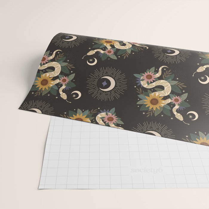 Year of the Snake 2025 - Black Wrapping Paper Gallery Image 2