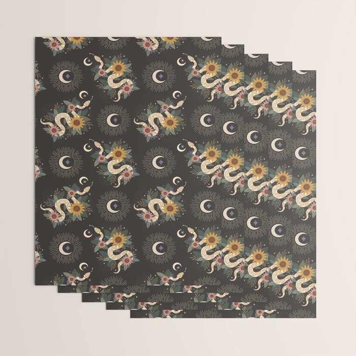 Year of the Snake 2025 - Black Wrapping Paper Gallery Image 3