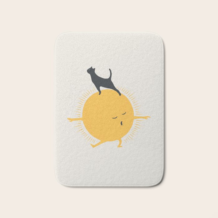 Good Meowâing 9 yoga warrior II Bath Mat Gallery Image 1