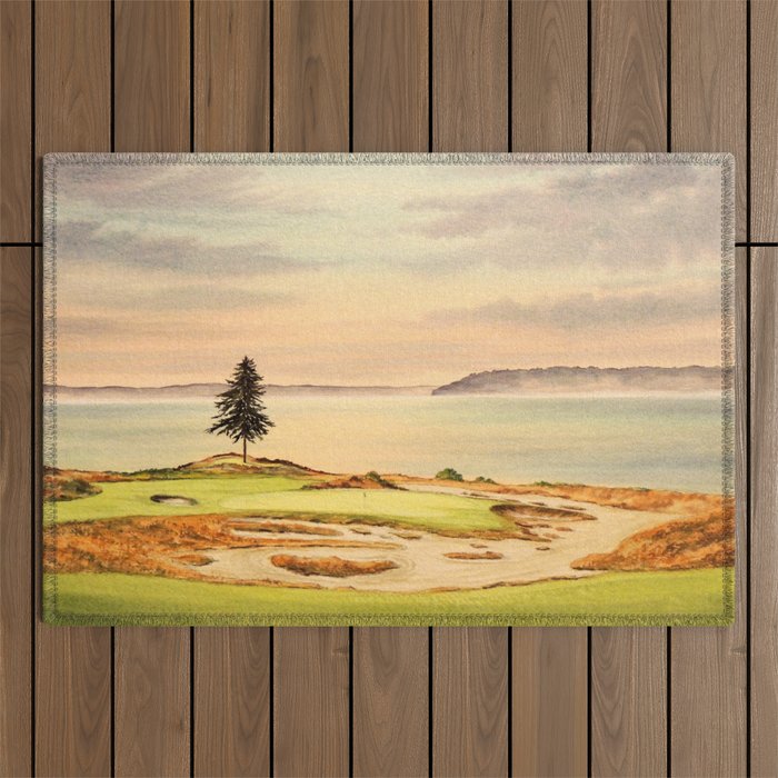 Chambers Bay Golf Course 15th Hole Outdoor Rug Gallery Image 1