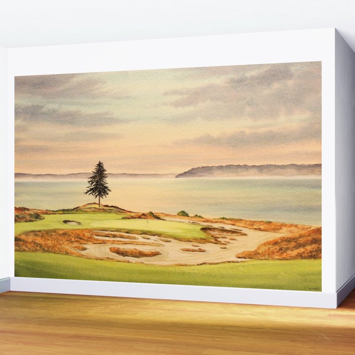 Chambers Bay Golf Course 15th Hole Wall Mural Gallery Image 2