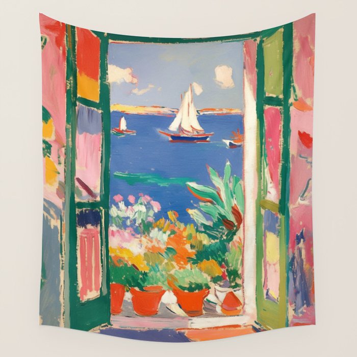 Sea View from the Window  Wall Tapestry Gallery Image 4