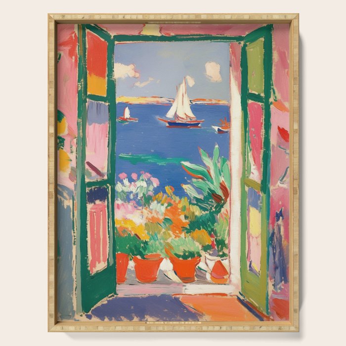 Sea View from the Window  Serving Tray Gallery Image 1