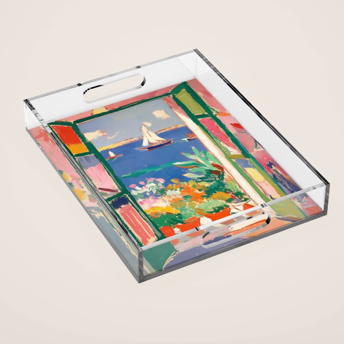 Sea View from the Window  Acrylic Tray Gallery Image 1
