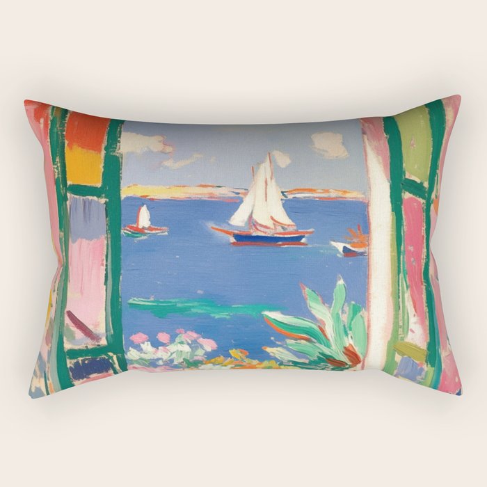 Sea View from the Window  Rectangular Pillow Gallery Image 2