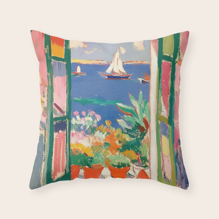 Sea View from the Window  Throw Pillow Gallery Image 6