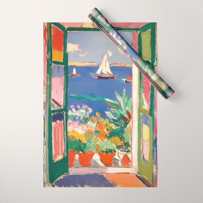Sea View from the Window  Wrapping Paper Gallery Image 1