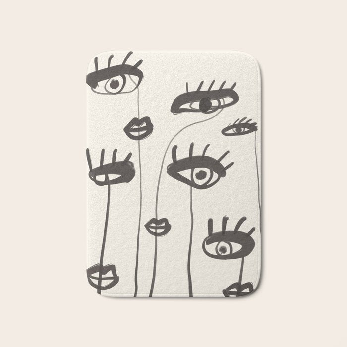 Abstract line art eyes 2 Bath Mat Gallery Image 1
