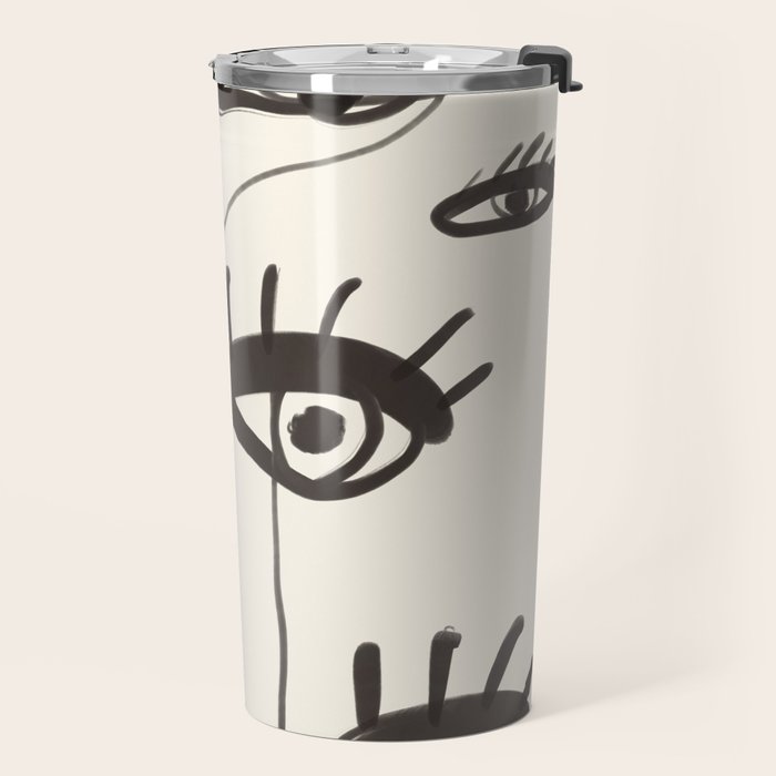 Abstract line art eyes 2 Travel Mug Gallery Image 2