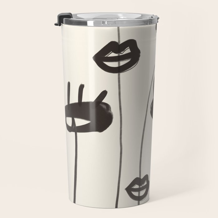 Abstract line art eyes 2 Travel Mug Gallery Image 3