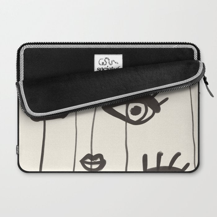 Abstract line art eyes 2 Laptop Sleeve Gallery Image 2