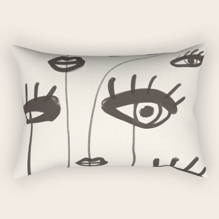 Abstract line art eyes 2 Rectangular Pillow Gallery Image 1