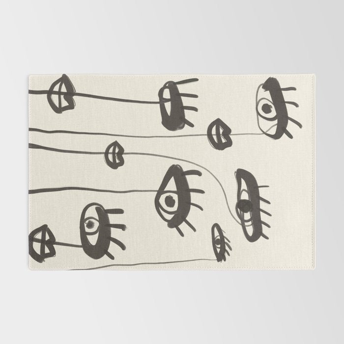 Abstract line art eyes 2 Rug Gallery Image 2