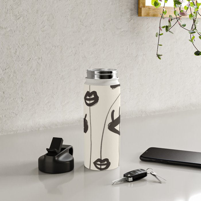 Abstract line art eyes 2 Water Bottle Gallery Image 4