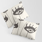 Abstract line art eyes 2 Pillow Sham Gallery Image 3