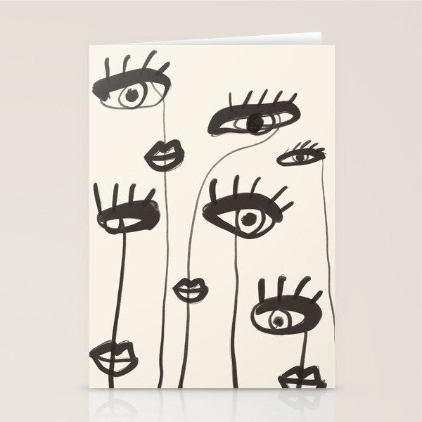 Abstract line art eyes 2 Stationery Card Gallery Image 1