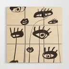 Abstract line art eyes 2 Wood Wall Art Gallery Image 1