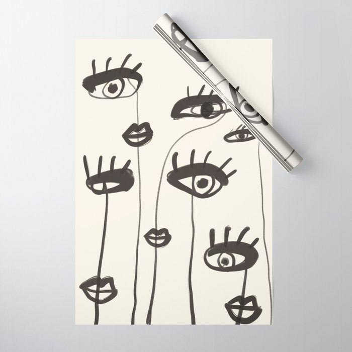 Abstract line art eyes 2 Wrapping Paper Gallery Image 1