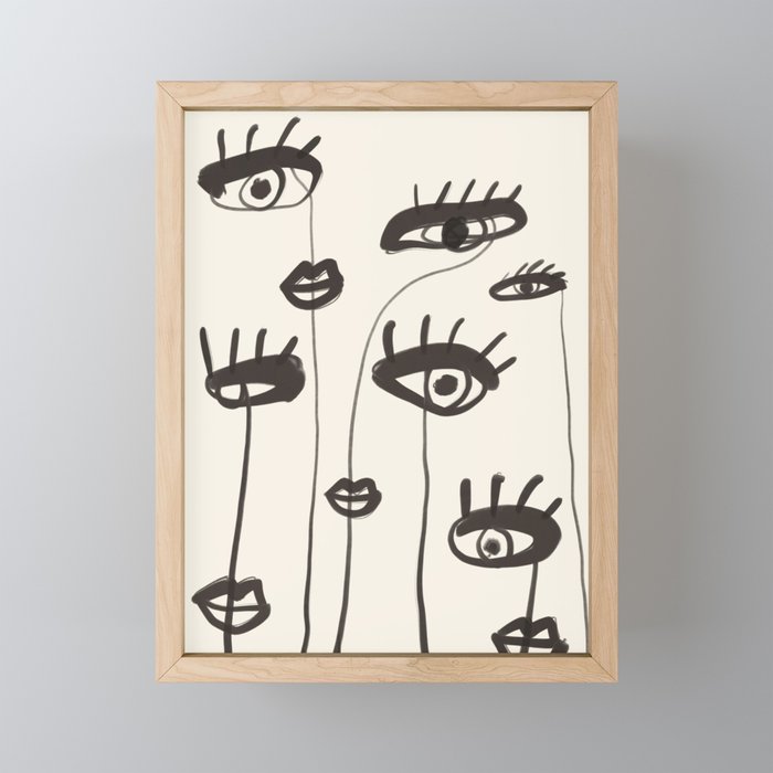 Abstract line art eyes 2 Mini Art Print Gallery Image 1