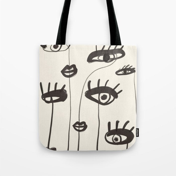 Abstract line art eyes 2 Tote Bag Gallery Image 1