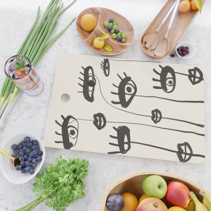 Abstract line art eyes 2 Cutting Board Gallery Image 2