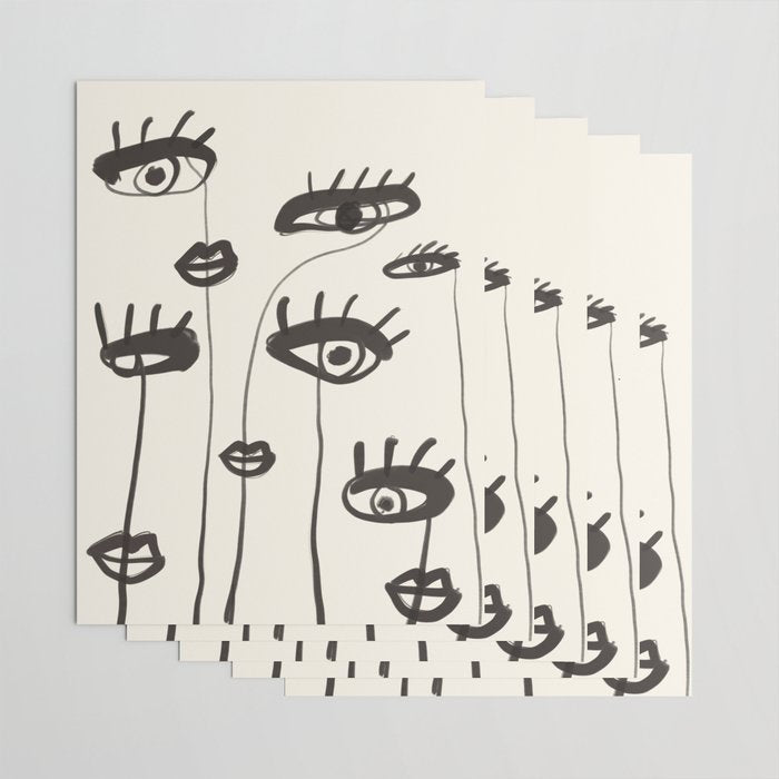 Abstract line art eyes 2 Wrapping Paper Gallery Image 3