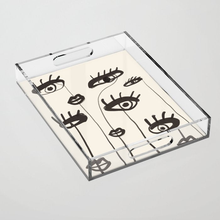 Abstract line art eyes 2 Acrylic Tray Gallery Image 1