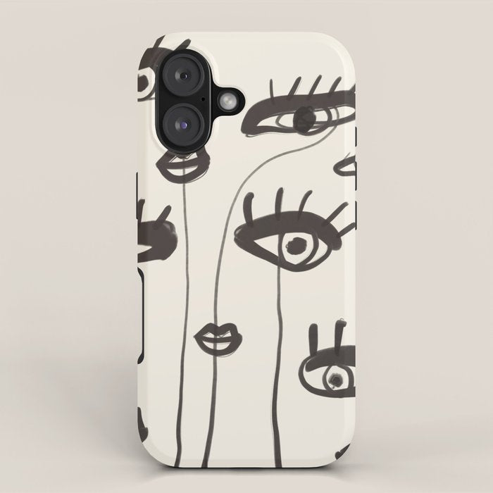 Abstract line art eyes 2 iPhone Case Gallery Image 1