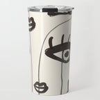 Abstract line art eyes 2 Travel Mug Gallery Image 1