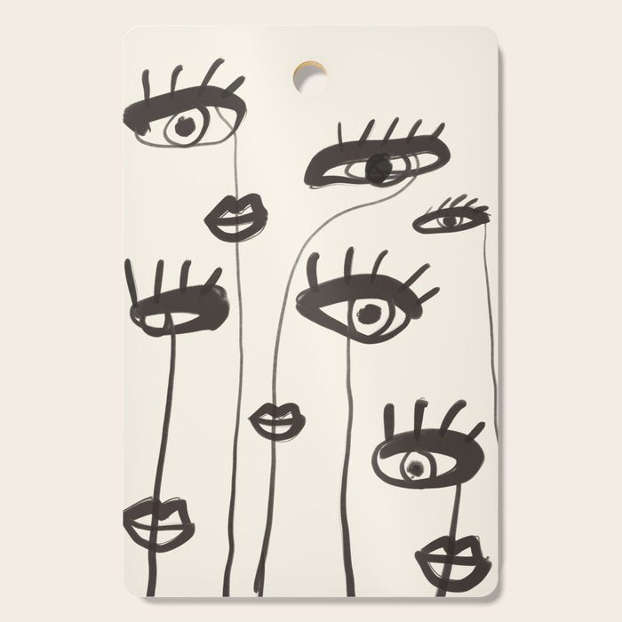 Abstract line art eyes 2 Cutting Board Gallery Image 1