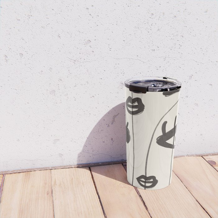 Abstract line art eyes 2 Travel Mug Gallery Image 4