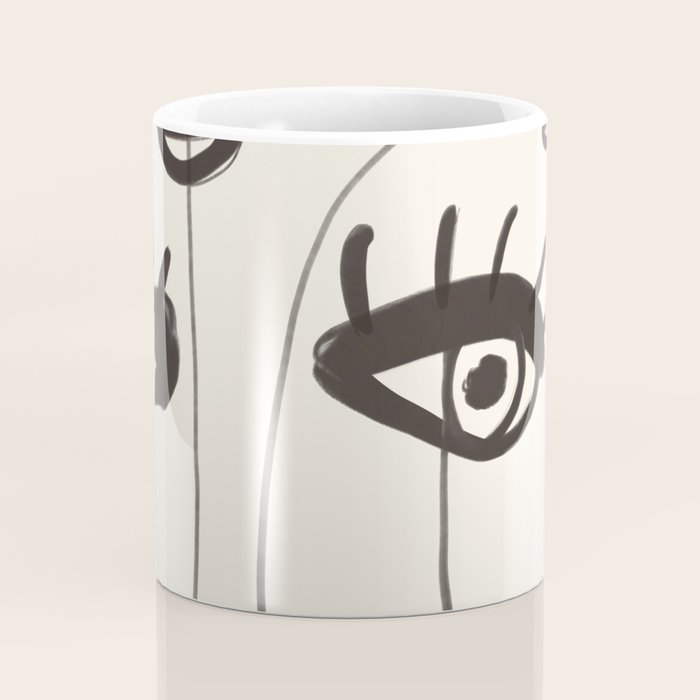 Abstract line art eyes 2 Coffee Mug Gallery Image 4